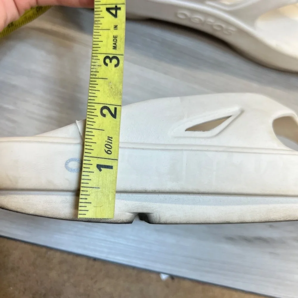 Oofos‎ Oolala Luxe Flip Flop Sandals White Mens 9 Women's Size 11 EU 42